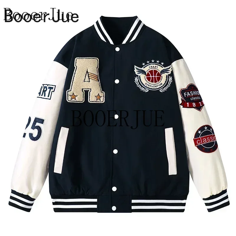 Streetwear Brand For Men - Sportowa kurtka bomberka z imitacji skóry
