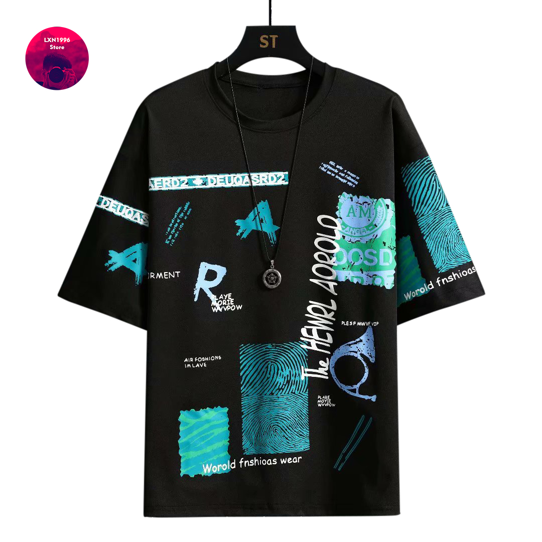 Streetwear Brand Japan - Mężczyźni Harajuku graficzne czarne letnie koszulki