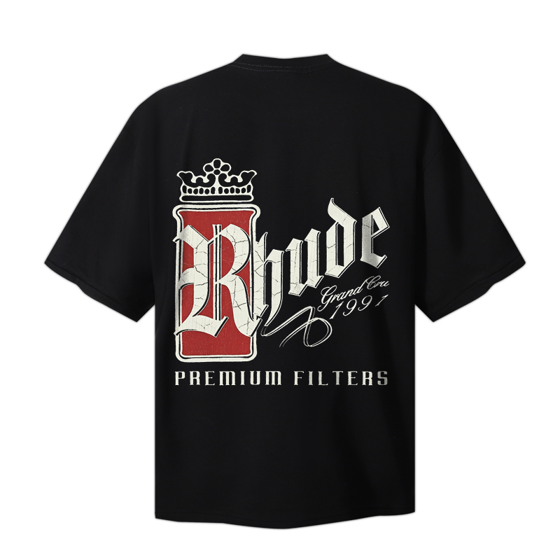 Quality Streetwear Brand - Koszulka Rhude z nadrukiem liter, marka