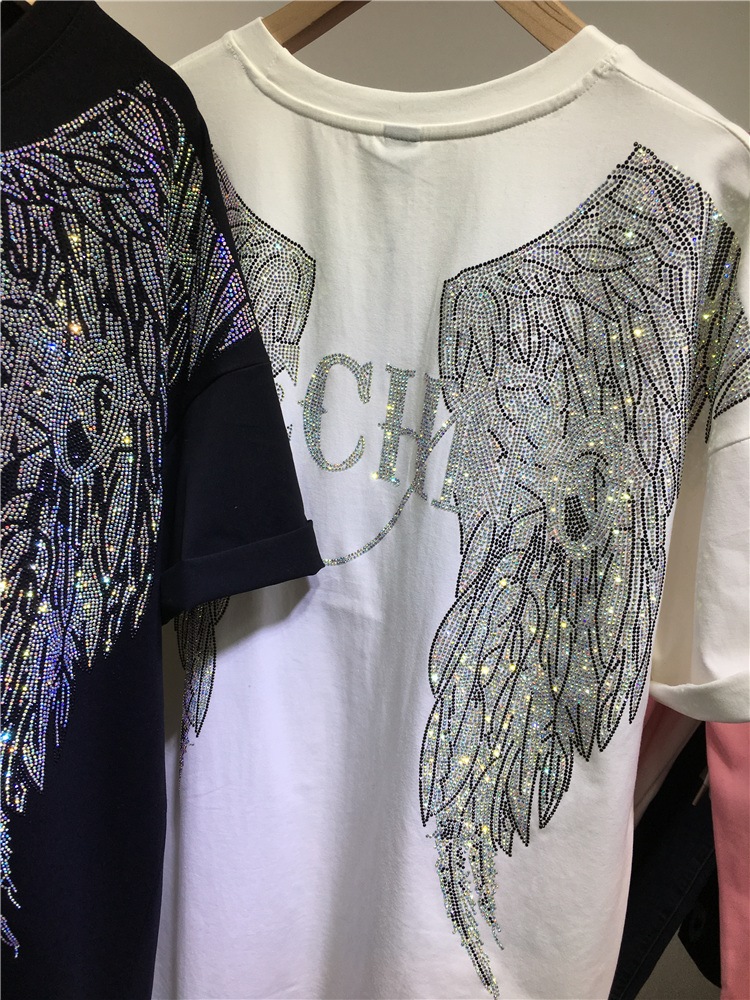 L-4XL Oversize Rhinestone Ange – Streetwear Clothing Brands recenzja i cena